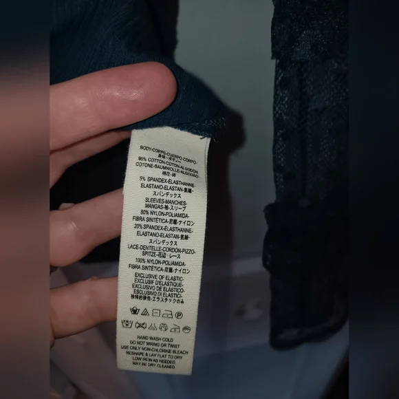 Free People Kiss Kiss ๐ Teal Swiss Dot Mesh Long Sleeve Top. Size S. - Picture 8 of 9